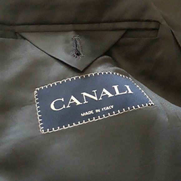 Canali Designer Pinstriped Gray Blazer Jacket - Picture 4 of 5